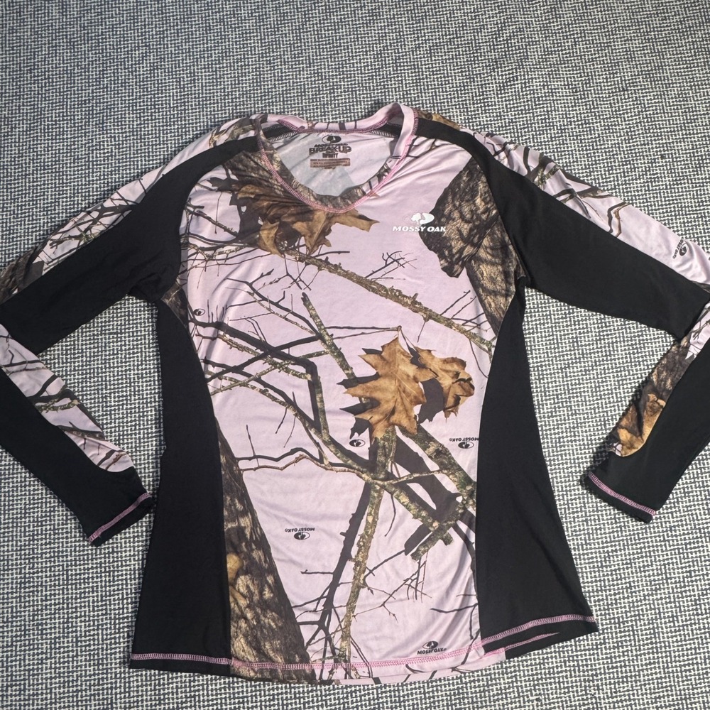 Mossy Oak Break-Up Infinity Pink Camo Long Sleeve Performance Shirt Womens Small